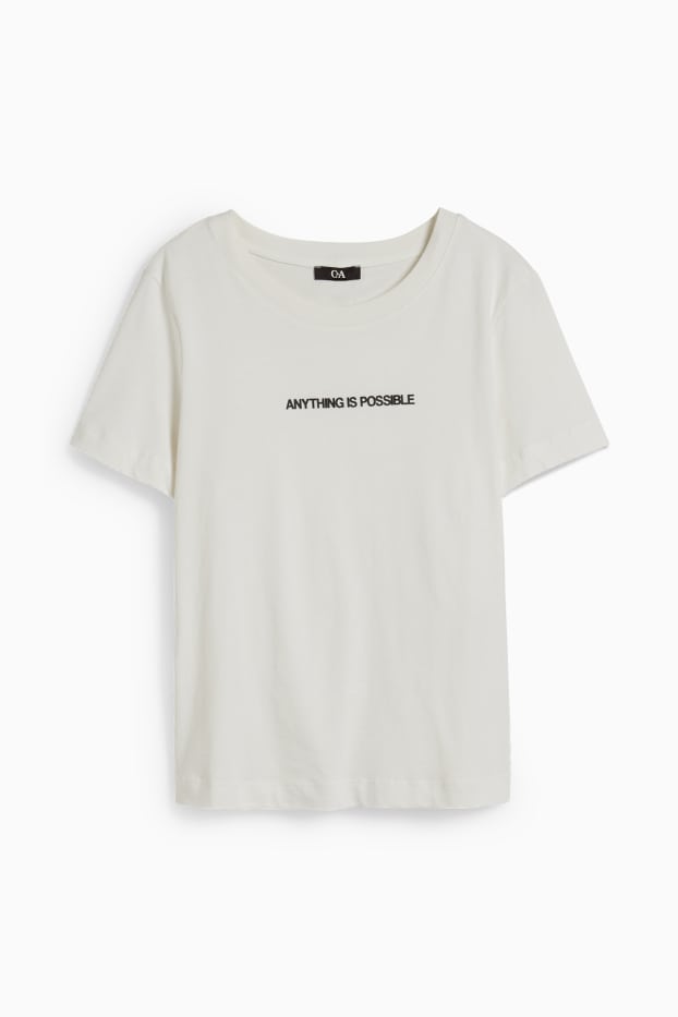 Femmes - T-shirt - blanc crème