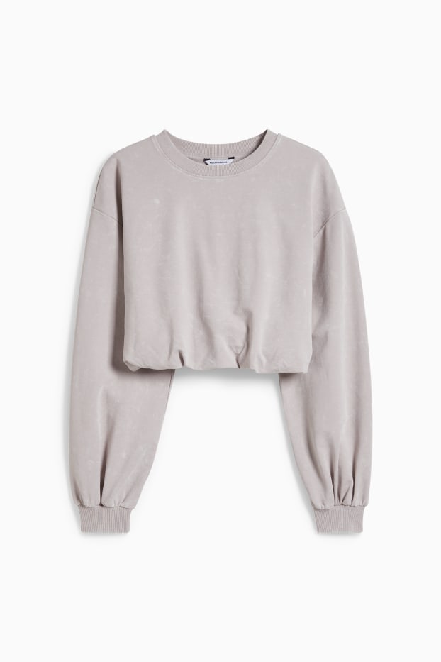 Damen - Crop Sweatshirt - hellbeige