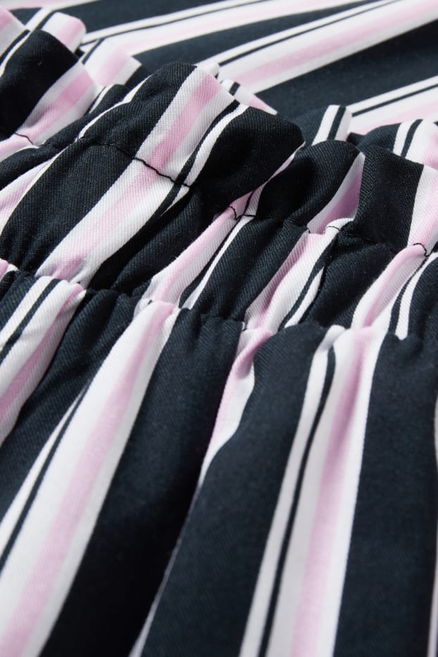Kinderen: meisjes - Shorts - gestreept - zwart / roze