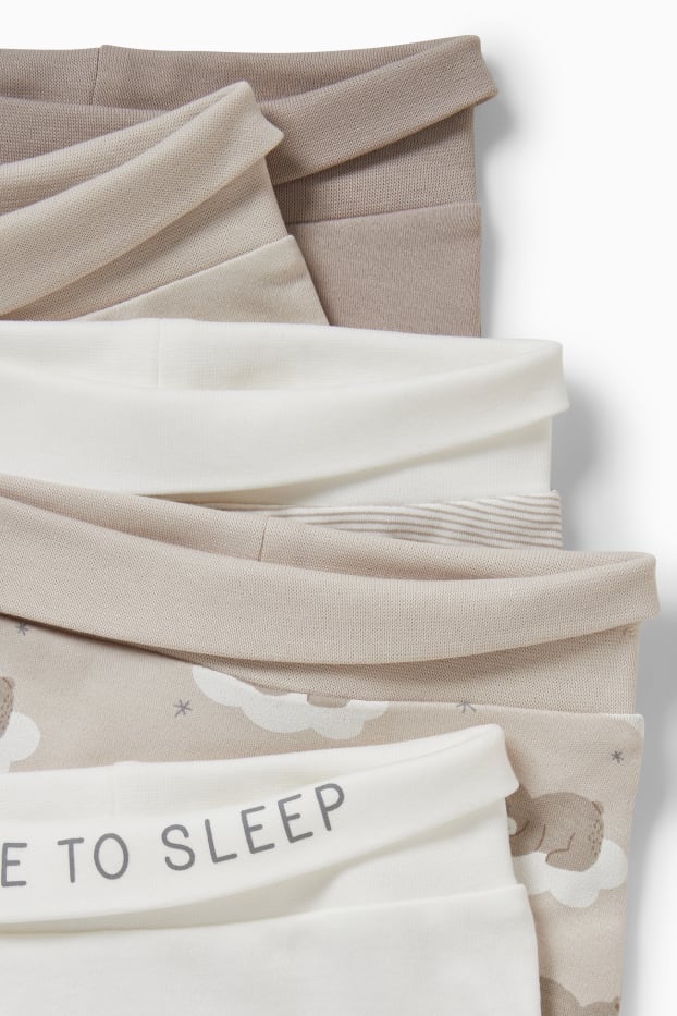 Unisex - Multipack 5er - Baby-Pyjamahose - beige-melange