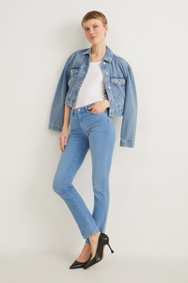 Dona - Straight jeans - mid waist - texà blau clar