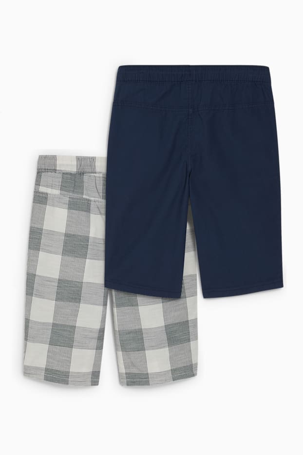 Kinderen: jongens - Set van 2 - shorts - donkerblauw