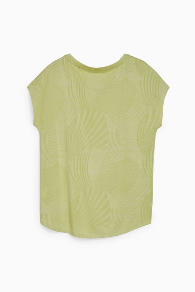 Women - Active T-shirt - running - patterned - yellow