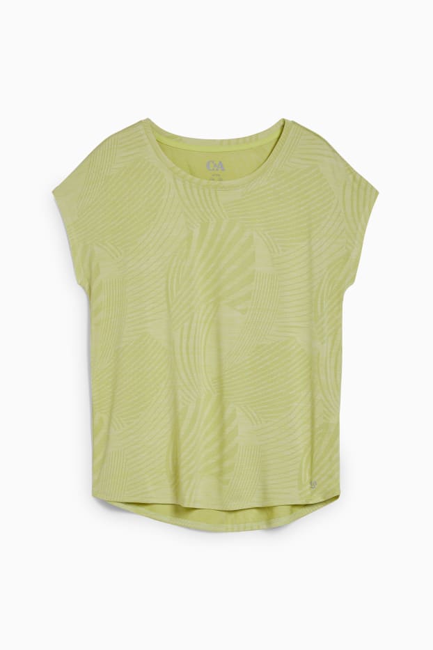 Women - Active T-shirt - running - patterned - yellow