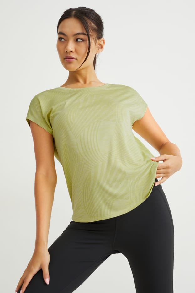 Women - Active T-shirt - running - patterned - yellow