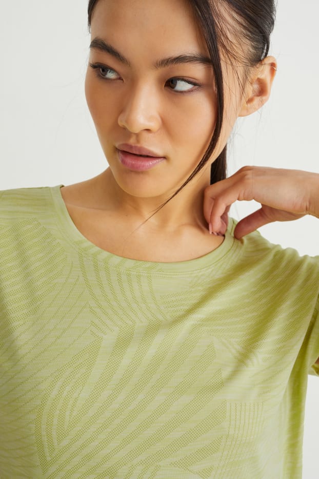 Women - Active T-shirt - running - patterned - yellow