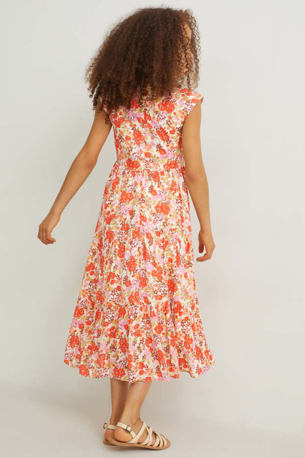 Kinder Mädchen - Kleid - geblümt - bunt
