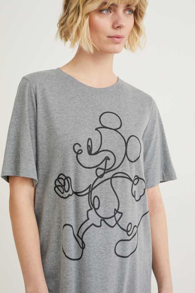 Women - Nightshirt - Mickey Mouse - gray-melange