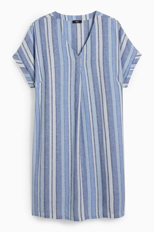 Women - Tunic - striped - blue