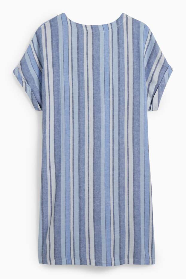 Women - Tunic - striped - blue