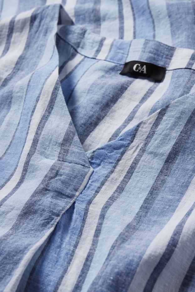 Women - Tunic - striped - blue