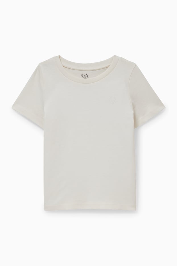 Kinderen: meisjes - T-shirt - crème wit