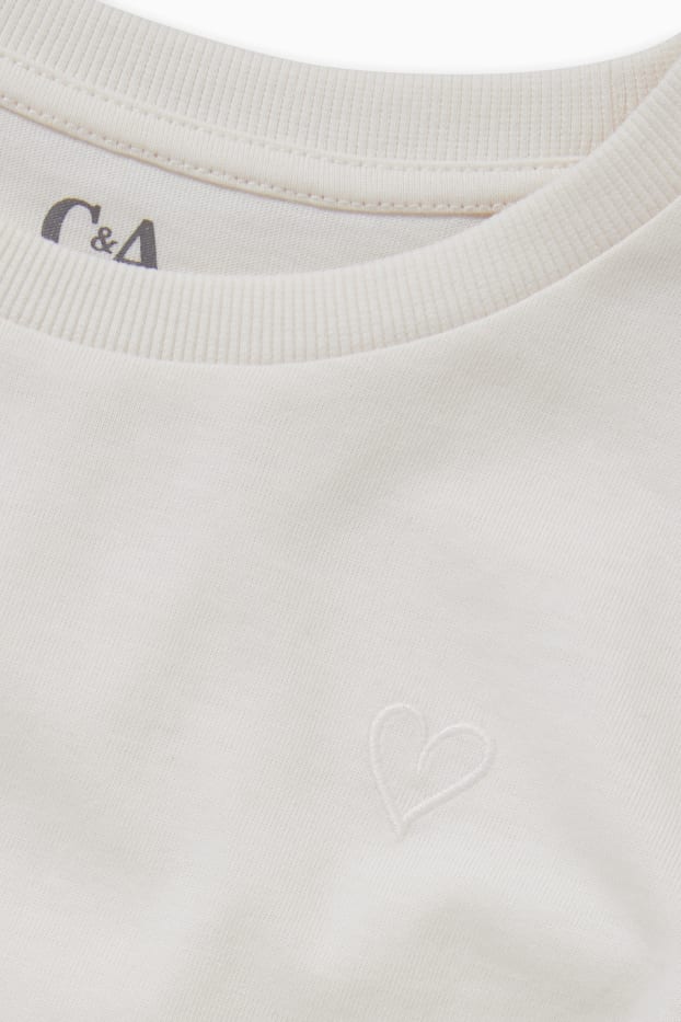 Kinderen: meisjes - T-shirt - crème wit