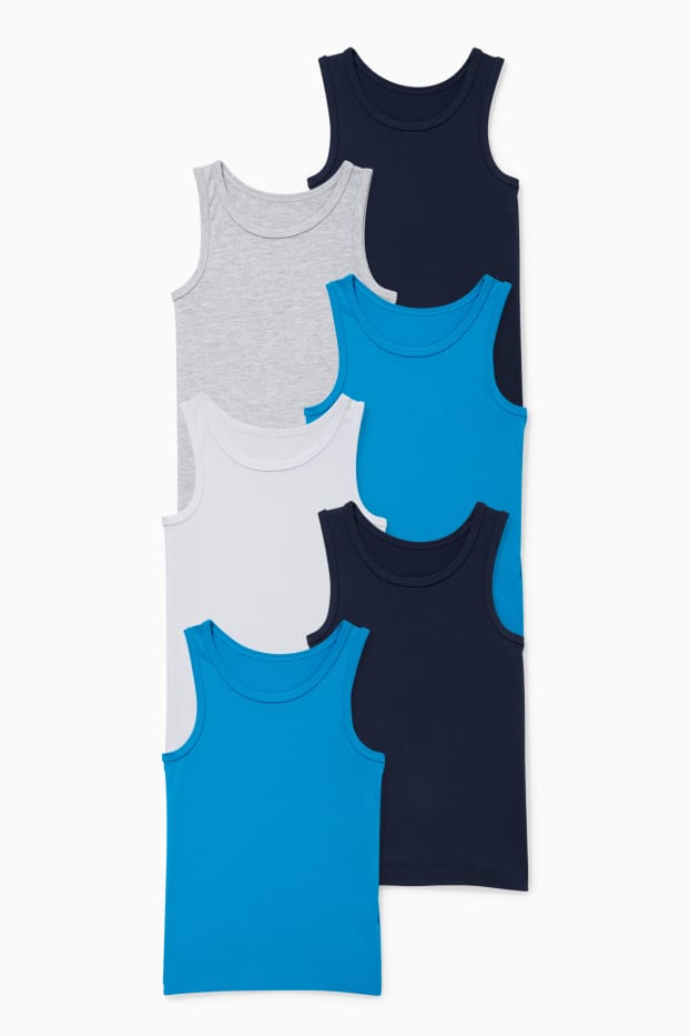 Kinder Buben - Multipack 6er - Singlet - dunkelblau