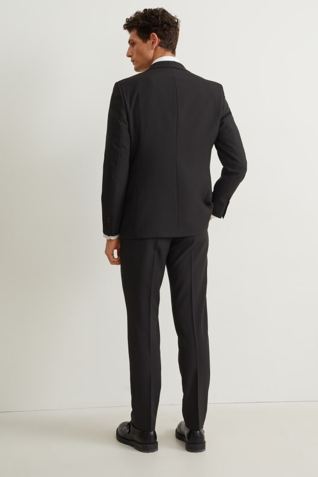 Hommes - Costume avec deux pantalons - coupe droite - 4 pièces - noir