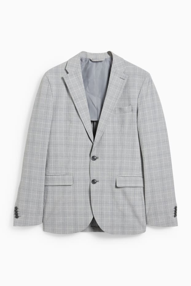 Hommes - Veste de costume - slim fit - à carreaux - gris
