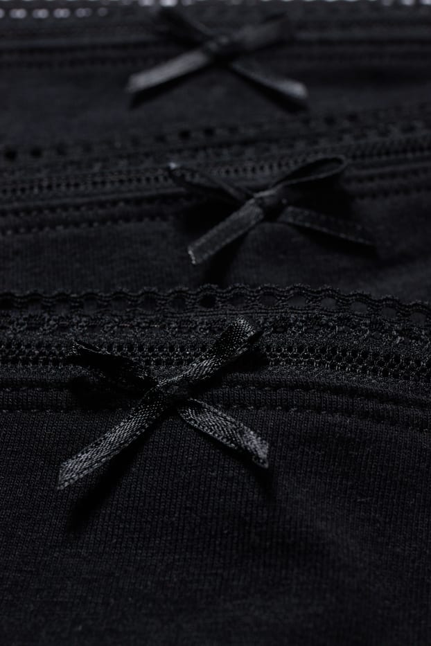 Dames - Set van 3 - slip - zwart