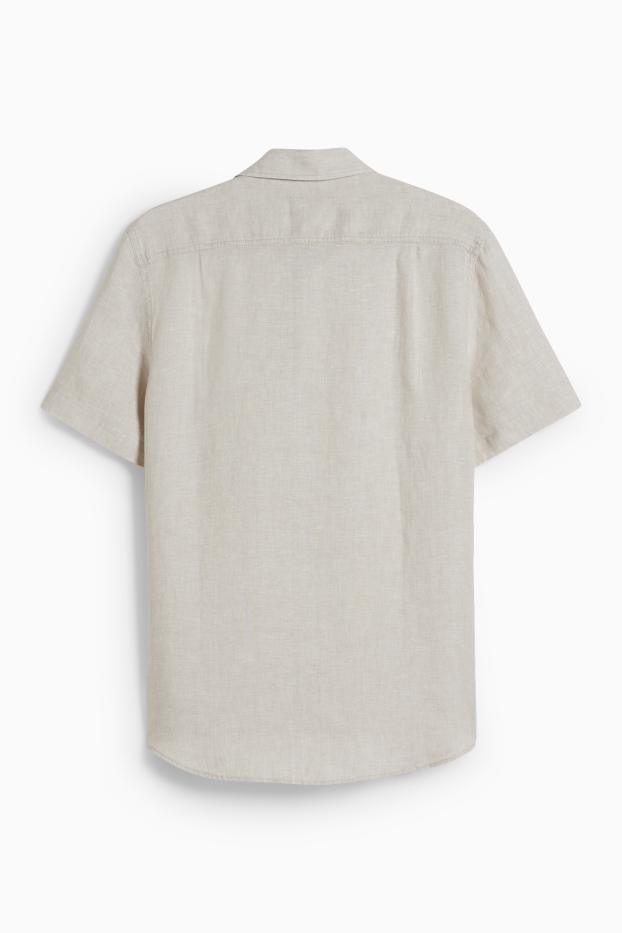 Herren - Leinenhemd - Regular Fit - Kent - hellbeige