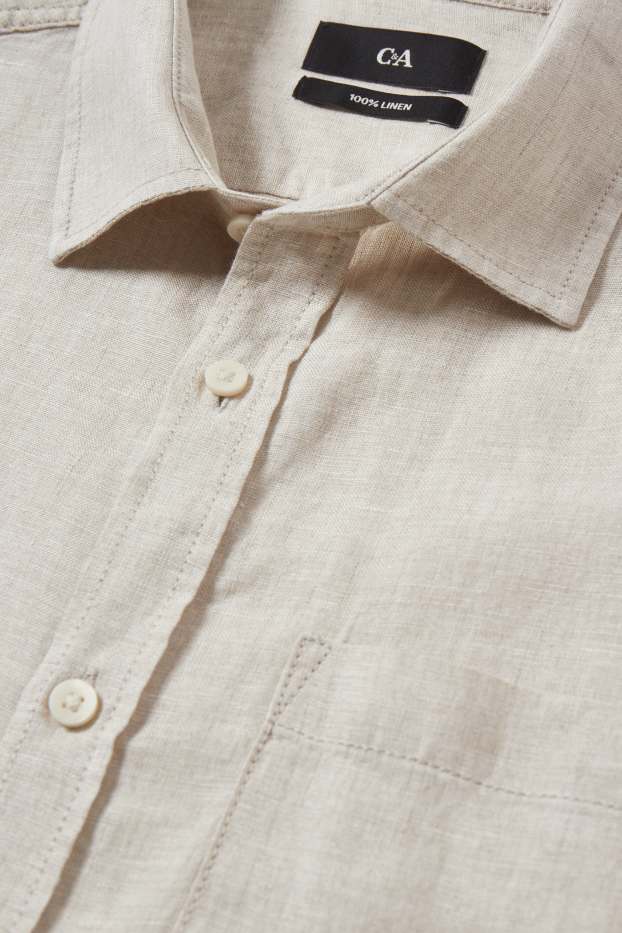 Herren - Leinenhemd - Regular Fit - Kent - hellbeige