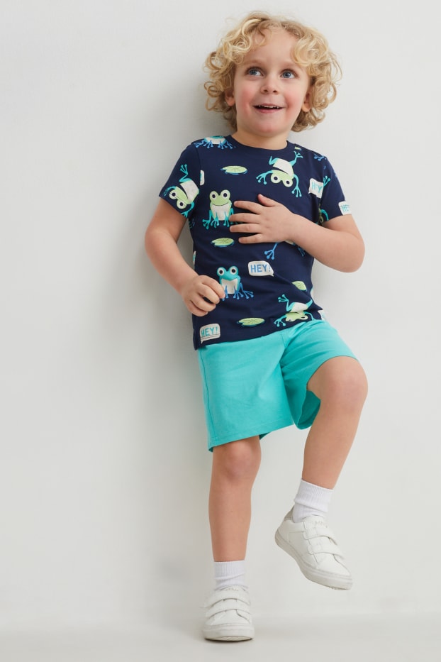 Children Boys - Set - short sleeve T-shirt and shorts - 2 piece - dark blue