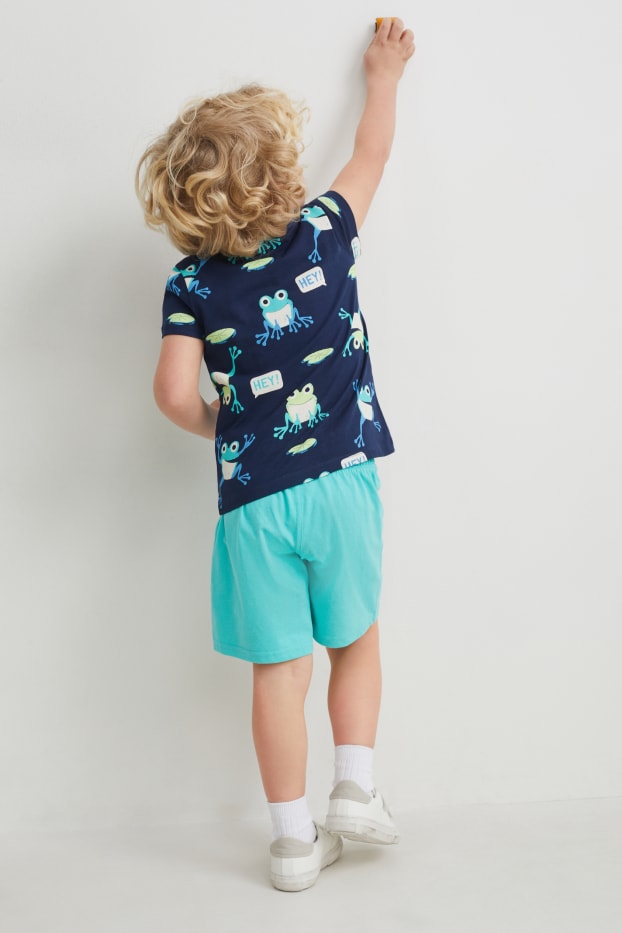 Children Boys - Set - short sleeve T-shirt and shorts - 2 piece - dark blue