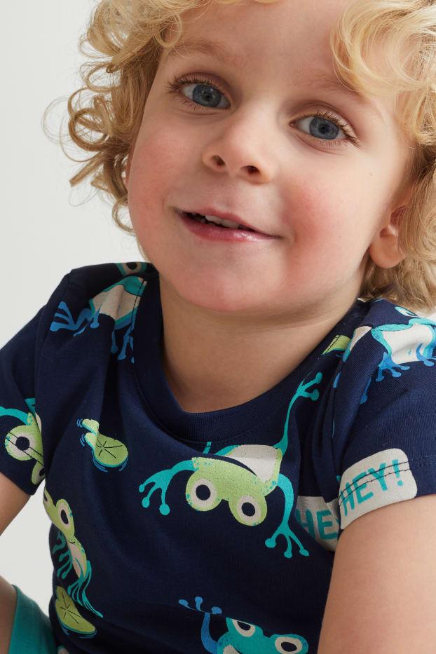 Children Boys - Set - short sleeve T-shirt and shorts - 2 piece - dark blue