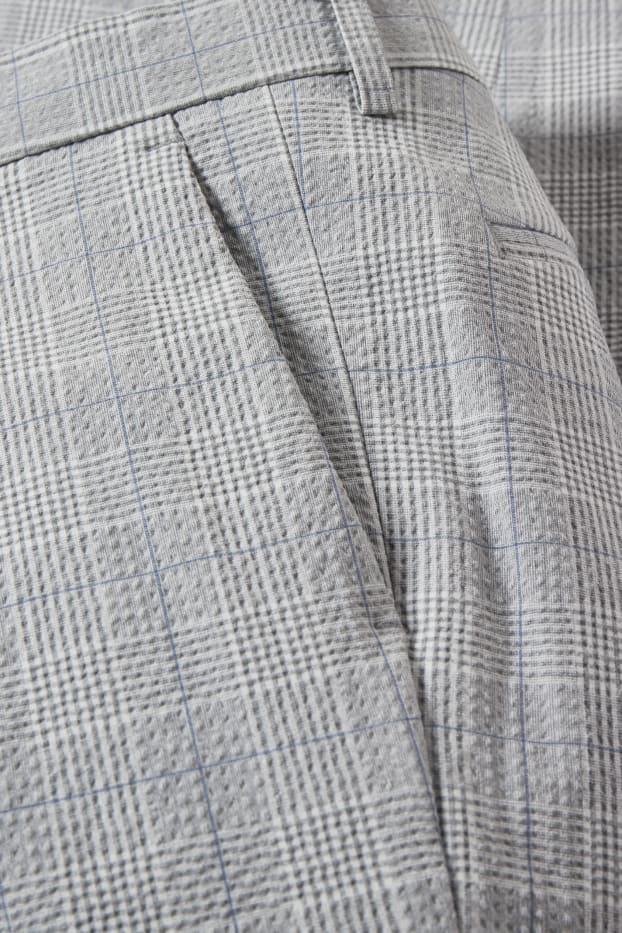 Bărbați - Pantaloni modulari - slim fit - în carouri - gri