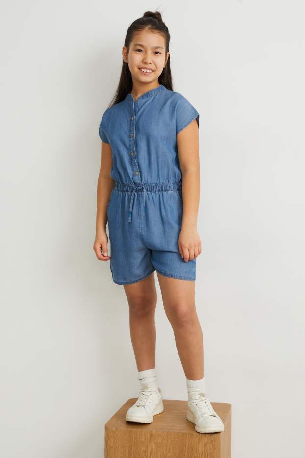 Bambine - Tuta - jeans blu