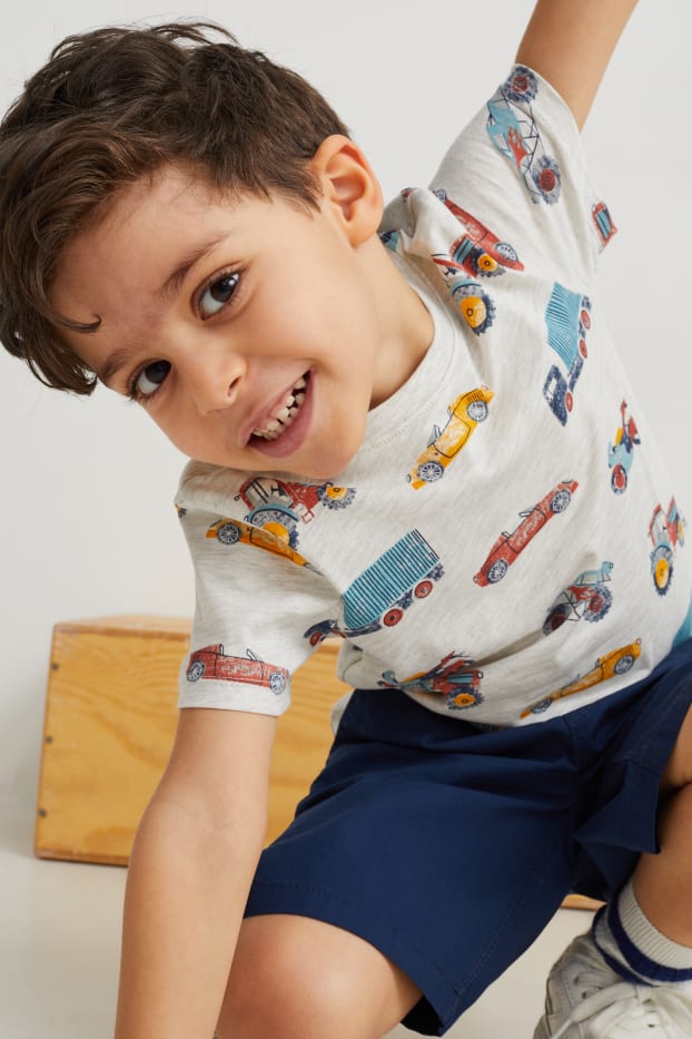 Kinder Jungen - Set - Kurzarmshirt und Shorts - 2 teilig - dunkelblau