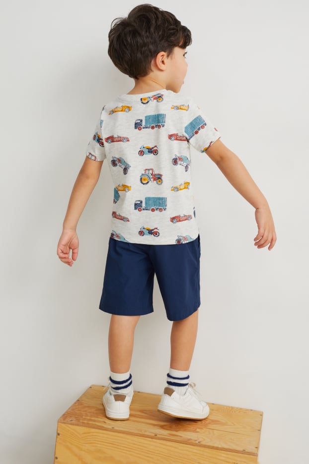 Kinder Jungen - Set - Kurzarmshirt und Shorts - 2 teilig - dunkelblau
