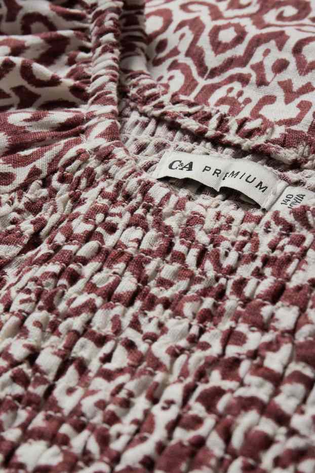 Bambine - Tuta - misto lino - fantasia - marrone / bianco crema