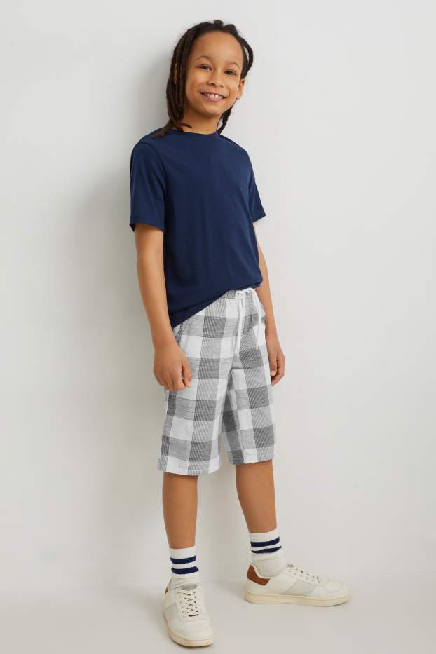 Kinderen: jongens - Set van 2 - shorts - donkerblauw