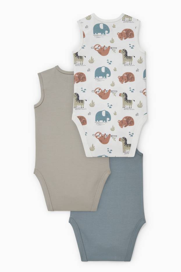 Baby Buben - Multipack 3er - Baby-Body - cremeweiß