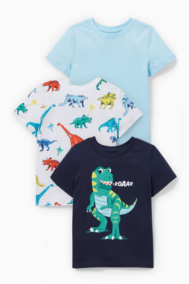 Enfants garçons - Lot de 3 - T-shirts - bleu foncé