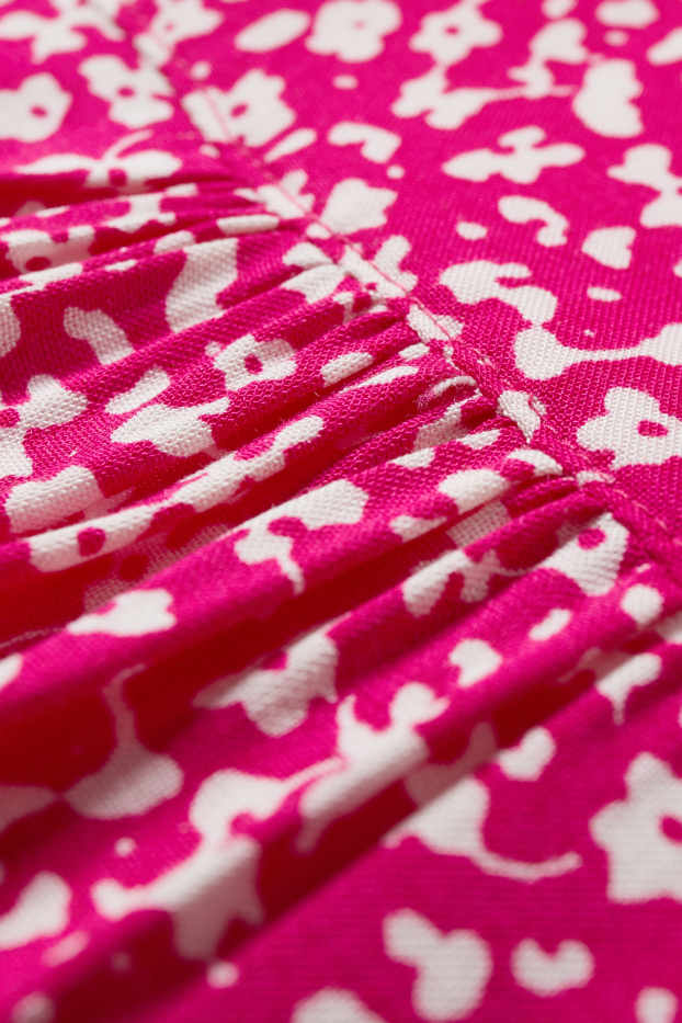 Dames - Blouse - gebloemd - donker rose