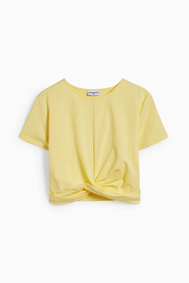 Damen - Crop T-Shirt - gelb