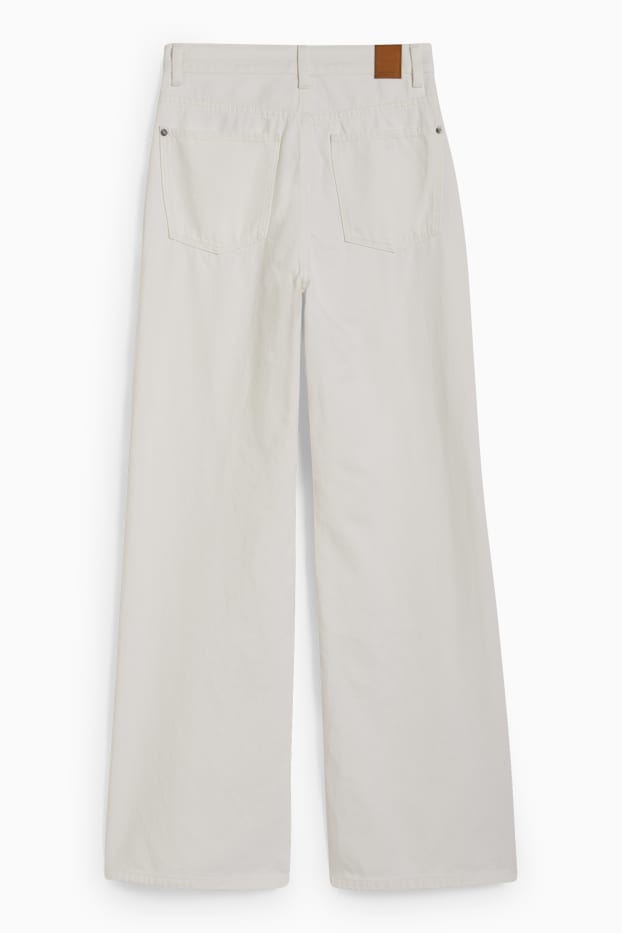 Femei - Loose fit jeans - talie înaltă - alb-crem
