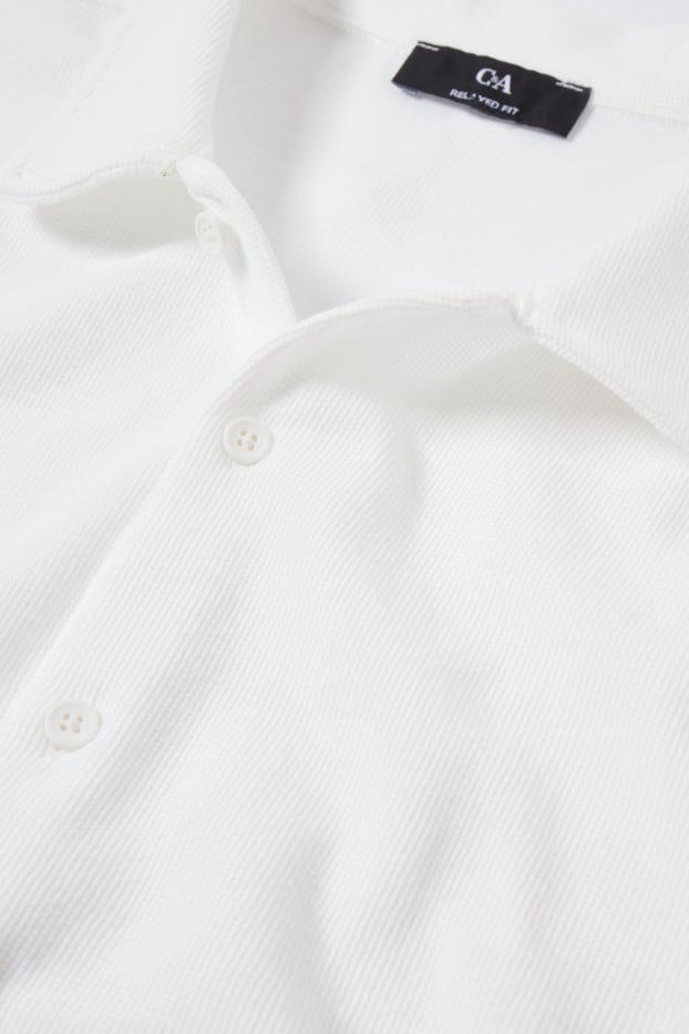 Heren - Overhemd - relaxed fit - kent - wit