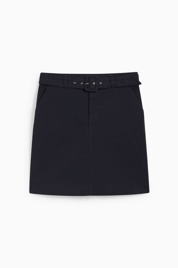 Donna - Gonna con cintura - blu scuro
