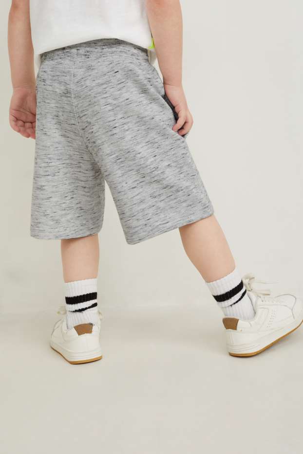 Copii - Băieți - Multipack 2 perechi - pantaloni scurți trening - gri deschis melanj