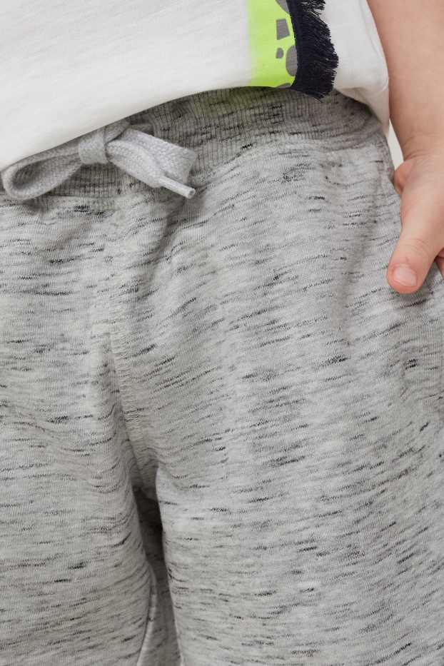 Copii - Băieți - Multipack 2 perechi - pantaloni scurți trening - gri deschis melanj