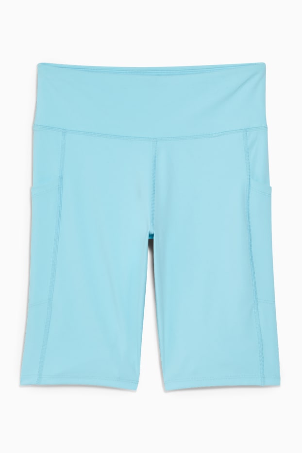 Donna - Pantaloni stile ciclista - a compressione - azzurro