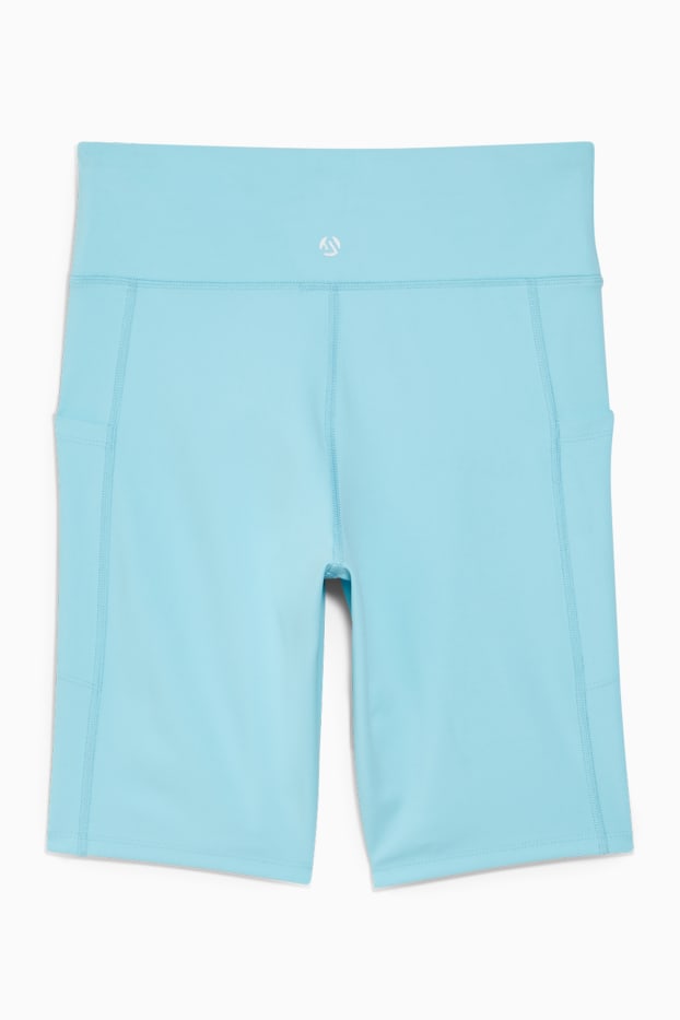 Donna - Pantaloni stile ciclista - a compressione - azzurro