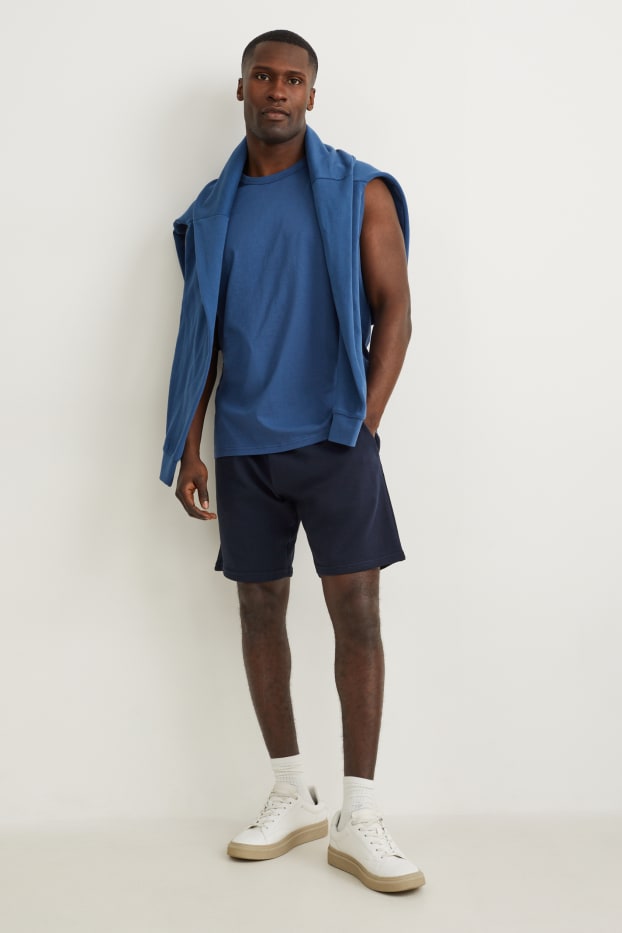 Heren - Sweatshort - donkerblauw