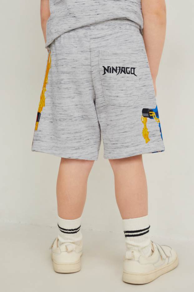 Enfants garçons - Lego Ninjago - bermudas en molleton - gris clair chiné