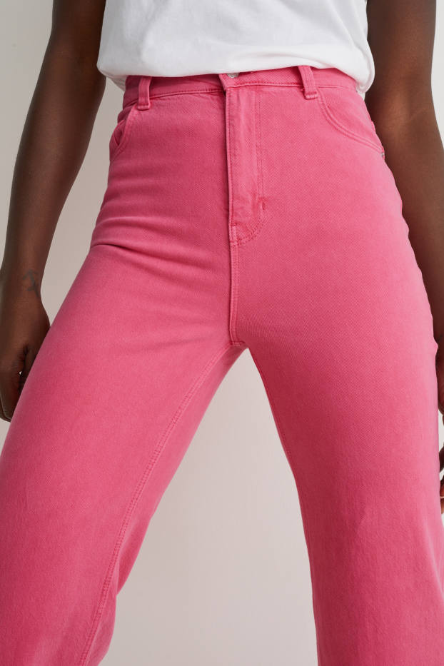 Dona - Loose fit jeans - high waist - LYCRA® - fúcsia