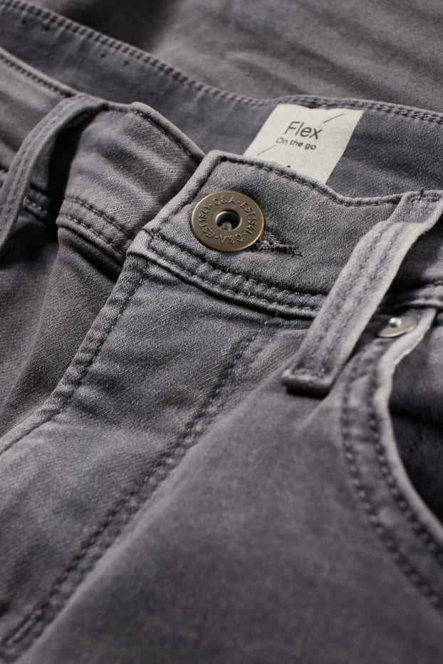 Men - Denim shorts - Flex jog denim - denim-gray