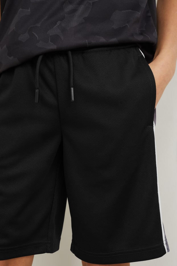 Kinder Buben - Multipack 2er - Shorts - schwarz