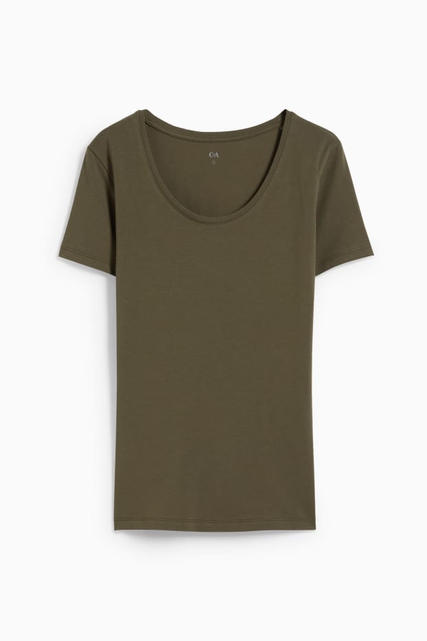 Dames - Basic-T-shirt - groen