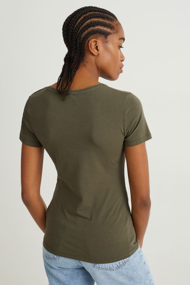 Dames - Basic-T-shirt - groen